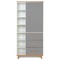 Wardrobe 198 cm 1 door 3 drawers NADO Retro beech slate grey