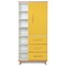 Wardrobe 198 cm 1 door 3 drawers NADO Retro beech sunshine yellow