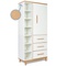 Wardrobe 198 cm 1 door 3 drawers NADO Retro beech white