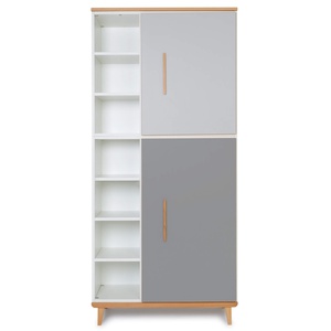 Wardrobe 198 cm 2 doors NADO Retro beech manhattan grey-slate grey