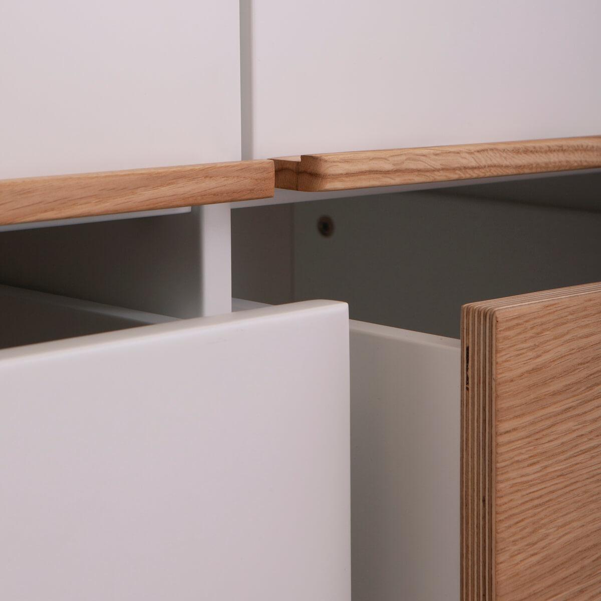 Wardrobe 2 doors 2 drawers KASVA white oak