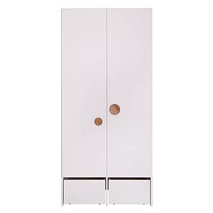 Wardrobe 2 doors 2 drawers KASVA white oak