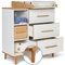 Wickelkommode 3 Schubladen 3 Nischen NADO Retro Buche white